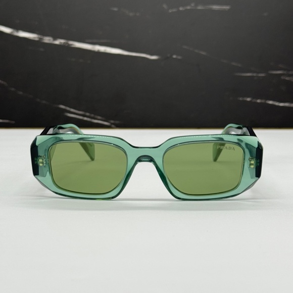NEW SPR 17W 11R10E PRADA SQUARE PR 17WS 11R10E GREEN PR17WS WOMEN SUNGLASSES - Picture 4 of 14